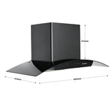Faber HOOD ALPHA IN HC PB FL BK 90 Kitchen Chimney | 90 cm, 1100 m³/hr, Filterless, Auto Clean, Push Button Control