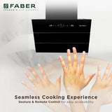 Faber HOOD COMET FL HC SC BK IN 60 Kitchen Chimney, 60 cm, 1600 m³/hr, Filterless, BLDC Motor, Auto Clean