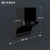 Faber HOOD COSMIC FL HC BK 60 Kitchen Chimney | 60 cm, 1500 m³/hr, Filterless, Heat Auto Clean, Touch & Gesture Control
