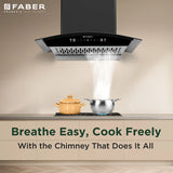 Faber CRESO XL IN HC SC FL LG 60 Kitchen Chimney | 60 cm, 1500 m³/hr, Filterless, Heat Auto Clean, Touch & Gesture