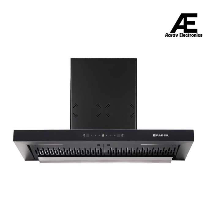 Faber HOOD CYGNUS IN 3D HC SC FL BK 90 Kitchen Chimney | 90 cm, 1400 m³/hr, Filterless, Heat Auto Clean, Odor Sensor