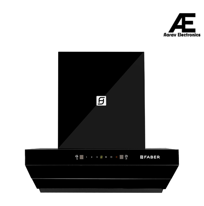 Faber LAUREN IN HC SC FL BK 75 Kitchen Chimney | 75 cm, 1400 m³/hr, Filterless, Heat Auto Clean, Odor Sensor
