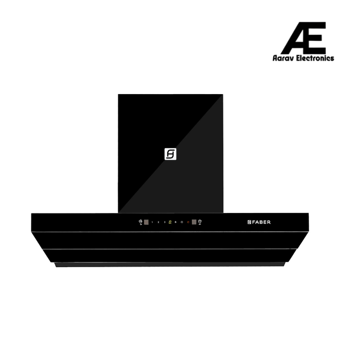 Faber LAUREN IN HC SC FL BK 90 Kitchen Chimney | 90 cm, 1400 m³/hr, Filterless, Heat Auto Clean, Odor Sensor