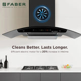 Faber HOOD MYSTIC HC SC FL BK IN 90 Auto Clean Kitchen Chimney, 90 cm, 1500 m³/hr, Filterless, BLDC Motor