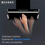 Faber HOOD PINNACLE FL HC BK 90 Kitchen Chimney | 90 cm, 1500 m³/hr, Filterless, Heat Auto Clean, Touch & Gesture Control