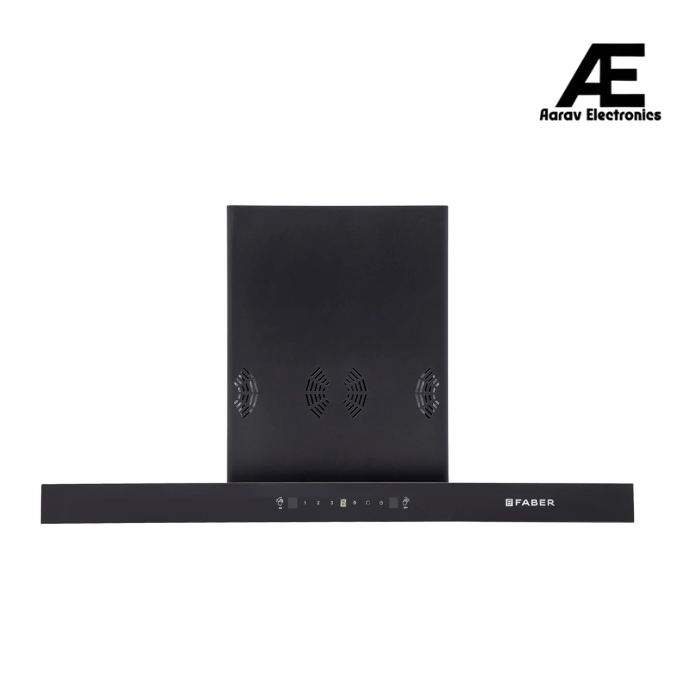 Faber SILENCIO 3D IND HC SC FL BK 90 Kitchen Chimney | 90 cm, 1400 m³/hr, Filterless, 6-Way Auto Clean, Touch & Gesture