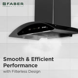 Faber TITANIUM IN HC SC FL 90 Kitchen Chimney | 90 cm, 1400 m³/hr, Filterless, Heat Auto Clean, Touch & Gesture