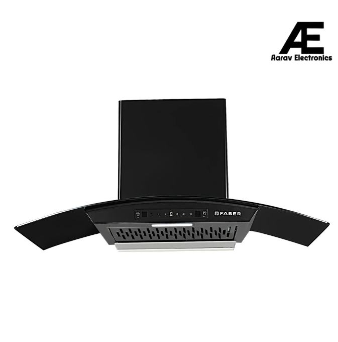 Faber ZEST IN HC SC FL BK 90 Kitchen Chimney, 90 cm, 1200 m³/hr, Filterless, Auto Clean, Touch & Gesture