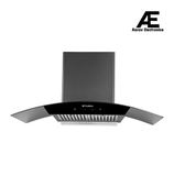 Faber 90 cm 1320 m³/hr Curved Glass Kitchen Chimney | 3 Layer Baffle Filter | Gravity Suction| Touch&Gesture Control | Oil Collector | 12 years warranty on Motor| Hood Feel Pro TC SC BF BK 90 | Black