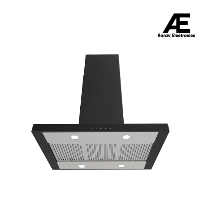 Faber Janus Isola 90 cm Ceiling Mounted Kitchen Chimney with 1400 m³/hr Suction, 3-Layer Baffle Filter, Touch & Gesture Control & LED Lights, Black – HOOD JANUS ISOLA BK 90