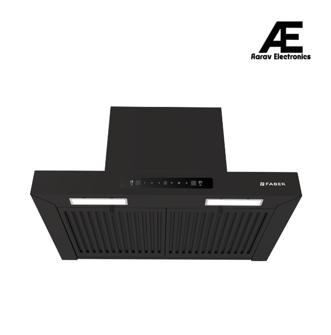 Faber Mars 60cm 1000m³/hr Heat Auto Clean Chimney | 2-Layer Baffle Filter | Touch & Gesture Control | Black Finish - Hood Mars TC BF BK IN 60 - T