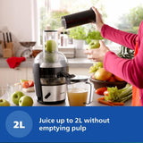 Philips Viva Collection HR1863/20 2-Litre Juicer (Black/Silver), 800 Watts