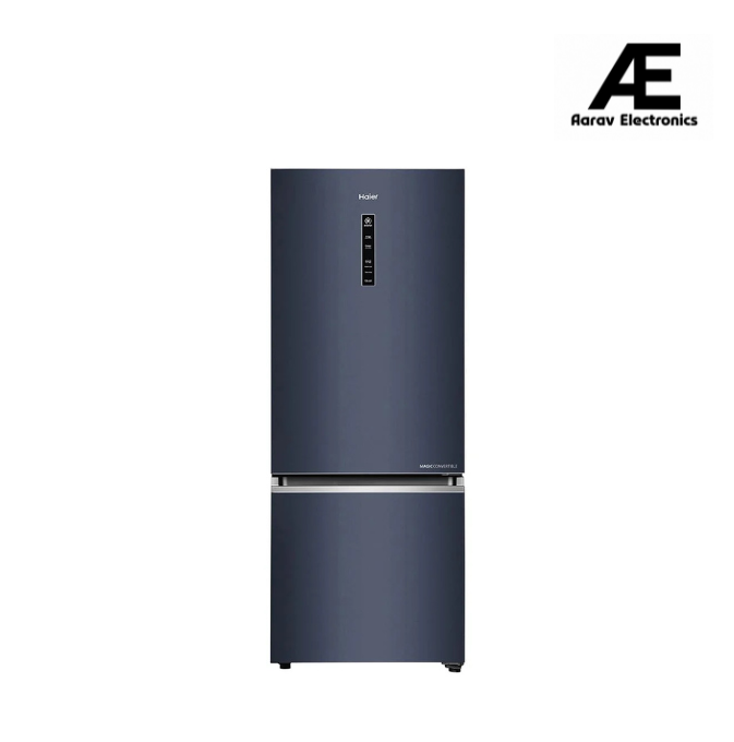 Haier 325L 2 Star Frost Free Bottom Mount Double Door Refrigerator | 14-in-1 Convertible | Triple Inverter & Dual Fan Technology | Magic Cooling | 1 Hour Icing | Graphite Black | HRB-3752BGKA-P
