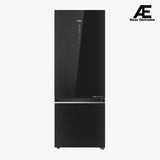 Haier 355 Litres 3 Star Frost Free Double Door Bottom Mount Convertible Refrigerator with Triple Inverter Technology (HRB-4053PKG-P, Black Glass)