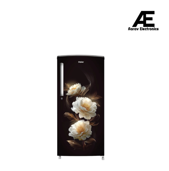 Haier 185L 1 Star Direct Cool Single Door Refrigerator, Celestial Peony, Diamond Edge Freezing Technology, Toughened Glass Shelves – HRD-2061SCPA-N