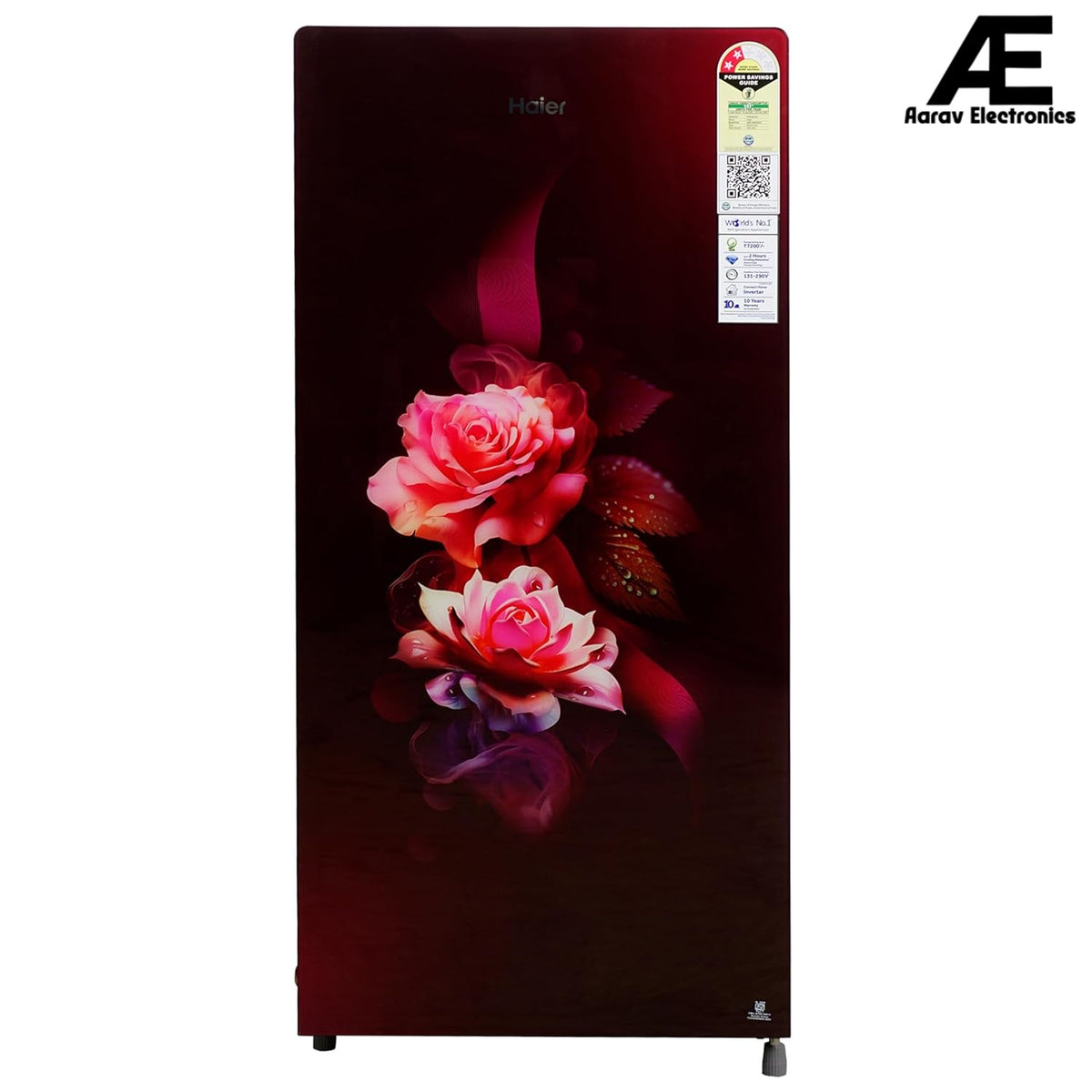 Haier 185 L 2 Star Direct Cool Single Door Refrigerator (HRD-2062CRDG-N,Red Dime Glass Finish)