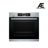 Bosch Series 8 Built-in Oven 60 × 60 cm Stainless Steel with Added Steam, 4D Hot Air & Pyrolytic + Hydrolytic Cleaning - HRG6769S6