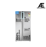 Haier 602L 3Star 2 Door Premium Glass Door Side by Side Frost Free Refrigerator|Convertible|Smart Sense AI|Expert Inverter|Digital Display Panel|Deo Fresh Technology (HRS-682PMGU1, Mirror Glass)