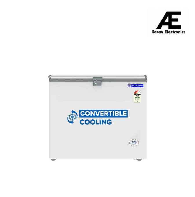 Blue Star HT3-M325 325L Hard Top Double Door Convertible Deep Freezer | 301L Storage | 3 Star | White