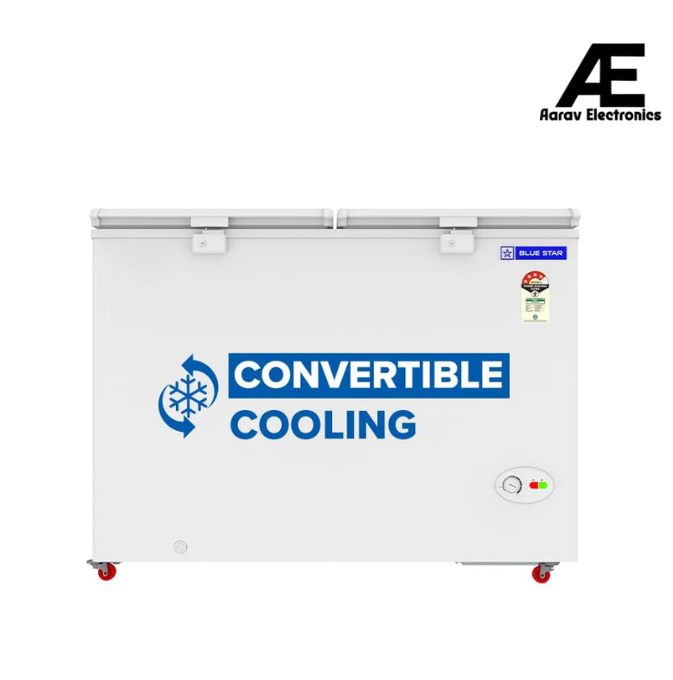 Blue Star HT4-N350 350L Hard Top Double Door Convertible Deep Freezer | 310L Storage | 4 Star | White
