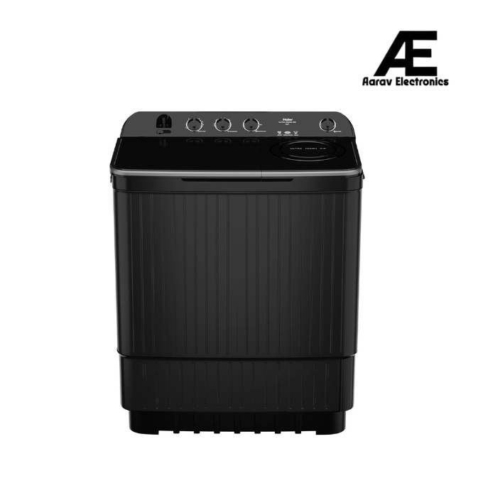 Haier 14 Kg 5 Star Semi Automatic Top Load Washing Machine with 1300 RPM, Jet Black – HTW140-196BK