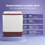 Haier 7 Kg 5 Star Semi Automatic Top Load Washing Machine with Anti Bacterial Cross Pulsator and Spray Function (HTW70-1187BTN, Anti Rat Mesh, Magic Filter, Castors, Burgundy)
