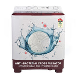 Haier 7 Kg 5 Star Semi Automatic Top Load Washing Machine with Anti Bacterial Cross Pulsator and Spray Function (HTW70-1187BTN, Anti Rat Mesh, Magic Filter, Castors, Burgundy)