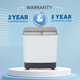 Haier 7 Kg 5 star SEMI Automatic Top Loading Washing Machine HTW70-178N, white, Anti Bacterial anti bacterial vortex Pulsator, Magic Filter, 1300 RPM & Castors)
