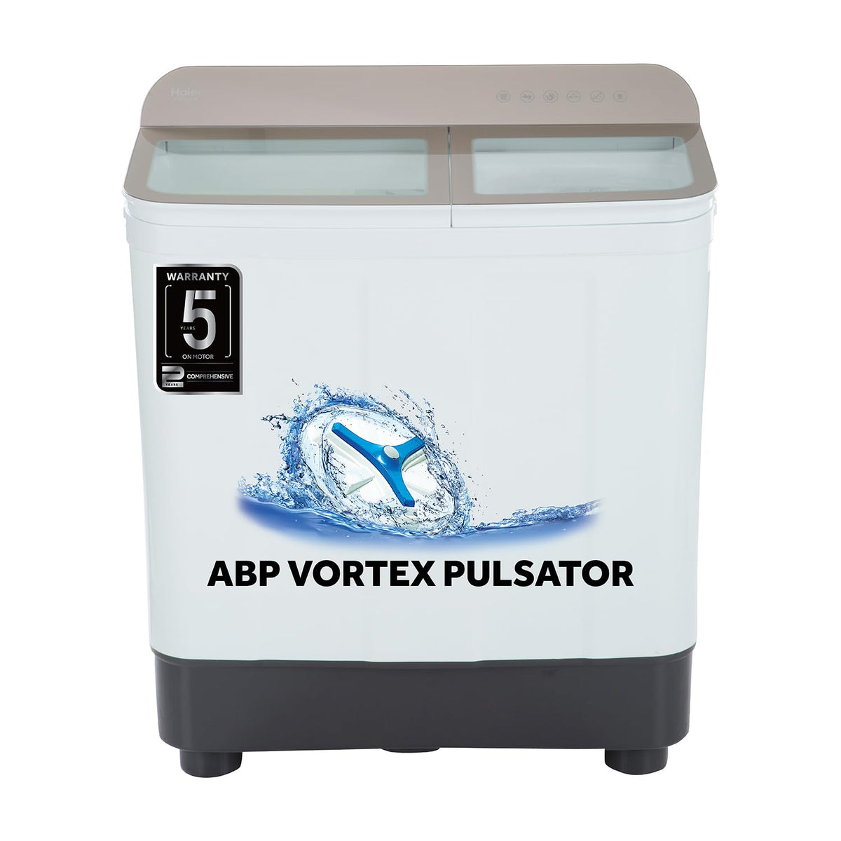 Haier 7 Kg 5 star SEMI Automatic Top Loading Washing Machine HTW70-178N, white, Anti Bacterial anti bacterial vortex Pulsator, Magic Filter, 1300 RPM & Castors)