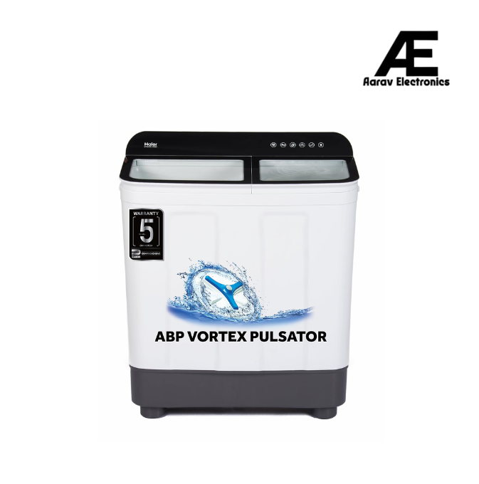 Haier 8.5 kg, 5 Star, Anti-Bacterial Vortex Pulsator, Softfall Technology, Semi-Automatic Top Load Washing Machine – HTW85-178BKN1