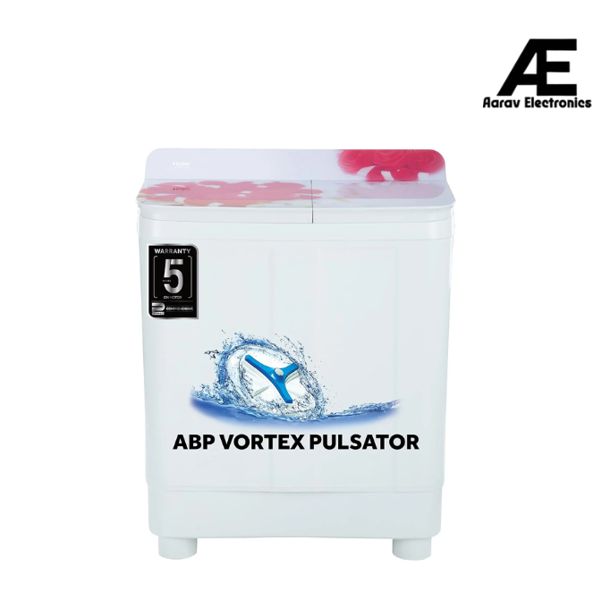 Haier 8.5 Kg 5 Star Voltex Pulsator Semi-Automatic Top Load Washing Machine (HTW85-178, Red Rose)