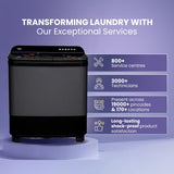 Haier 9 kg 5 Star Toughened Glass &amp; Vortex pulsator Semi Automatic Top Load (HTW90-178FLN,Black)