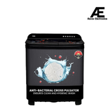 Haier 9 kg 5 Star Toughened Glass &amp; Vortex pulsator Semi Automatic Top Load (HTW90-178FLN,Black)