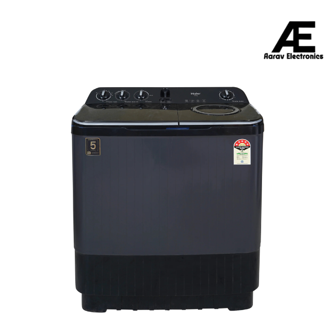 Haier 9 Kg 5 Star Semi Automatic Top Loading Washing Machine (HTW90-196BBK Magic Filter, Rat Mesh, Toughened Glass Top Black)
