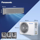 Panasonic 1.5 Ton 5 Star Premium Wi-Fi Inverter Smart Split AC (Matter/MirAIe, AI, nanoe+AQI, DustBuster, 55°C Oper., Copper Condenser, 8in1 Convertible, 4-Way, CS/CU-HU18CKY5XFMH-P, 2026 Model, Grey)