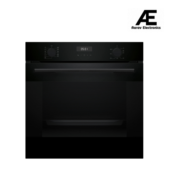 Bosch Series 4 76L 60cm Built-in Oven with Hot Air Safety Fan (HUA717BA0I, Black)