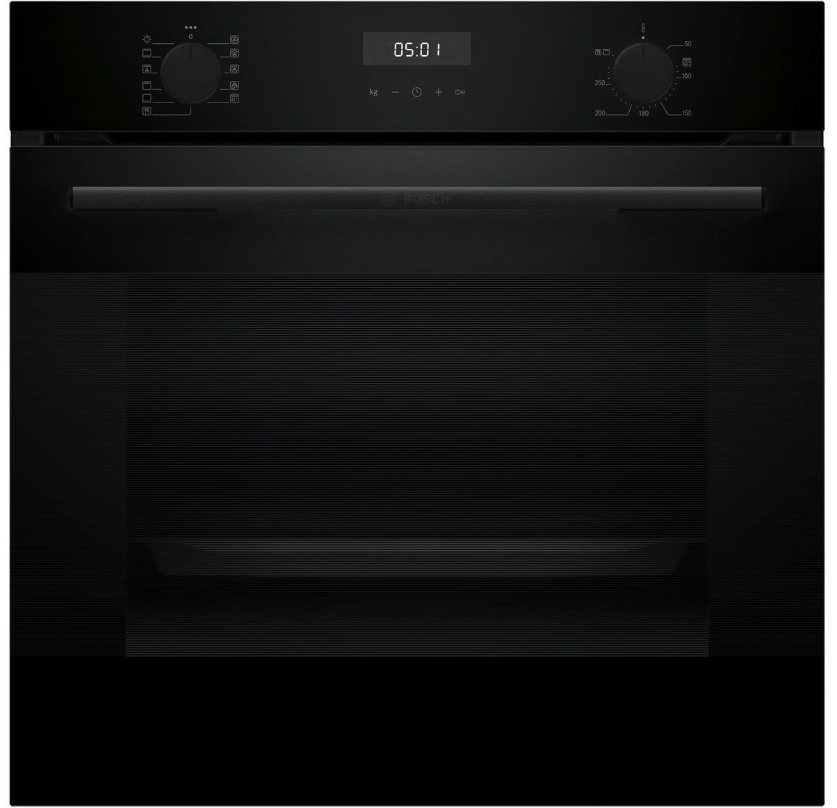 Bosch Series 4 76L 60cm Built-in Oven with Hot Air Safety Fan (HUA717BA0I, Black)