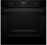 Bosch Series 4 76L 60cm Built-in Oven with Hot Air Safety Fan (HUA717BA0I, Black)