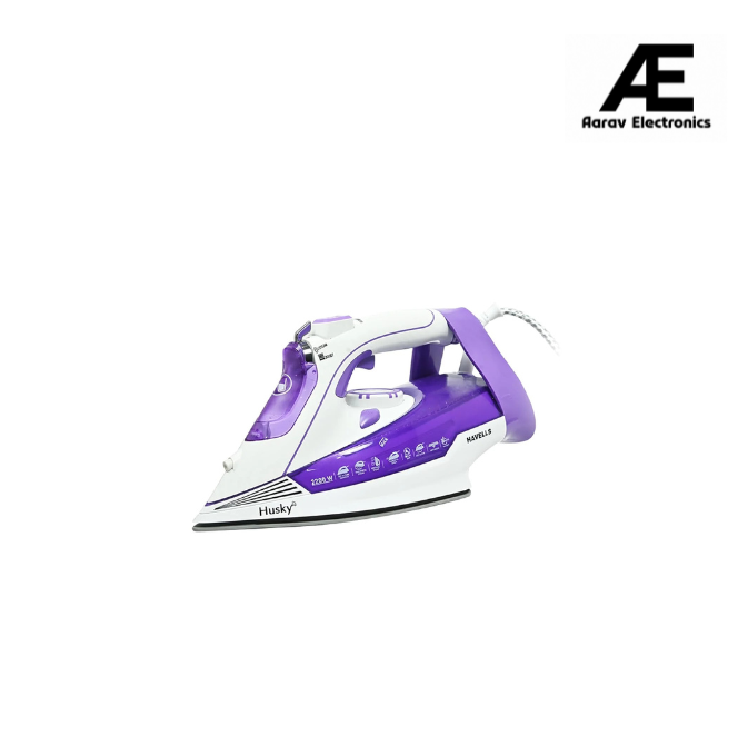 HAVELLS Husky 2200 W Steam Iron with Auto Shut Off, Steam Boost, Vertical, Horizontal Ironing, Anti Drip, Self-Cleaning & Anti Calc Technology (Purple)