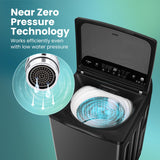 Haier SmartChoice 10.5 kg 5 Star Inbuilt Butterfly heater, Oceanus Wave Drum Washing Machine Fully Automatic Top Load (HWM105-H688BK,Black)