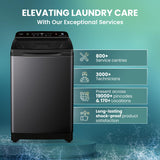 Haier SmartChoice 10.5 kg 5 Star Inbuilt Butterfly heater, Oceanus Wave Drum Washing Machine Fully Automatic Top Load (HWM105-H688BK,Black)