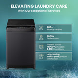 Haier 8 Kg 5 Star Fully Automatic Top Load Washing Machine with Oceanus Wave Drum, Magic Filter, 8 Wash Programs (HWM80-310BK, Black, Stainless Steel Drum, 15 Mins Quick Wash)