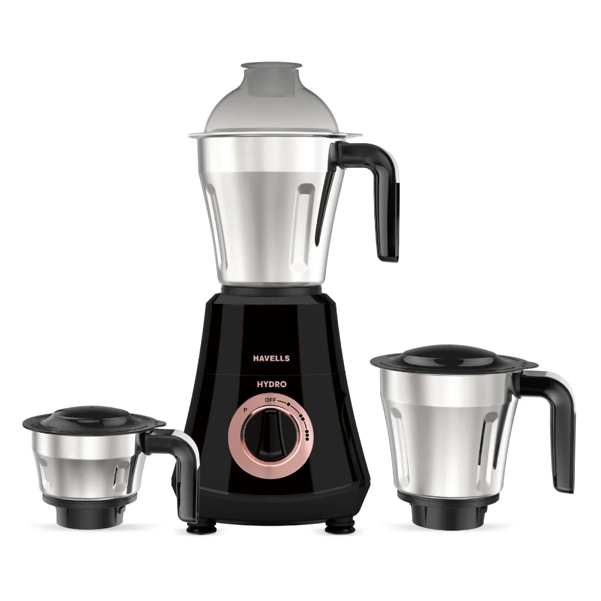 Havells Hydro Plus 1000 Watt Mixer Grinder | 3 Stainless Steel Jars | 22000 RPM Ball Bearing Motor | Hands-Free Operation