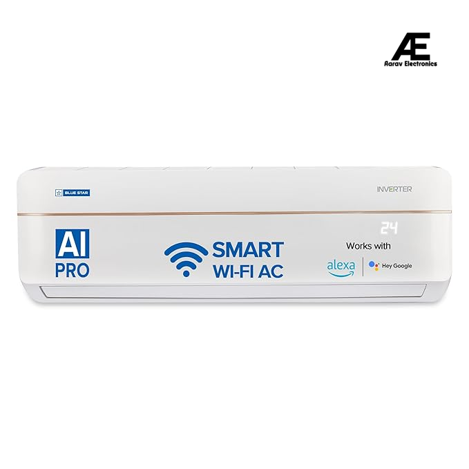 Blue Star 1.5 Ton 3 Star Wi-Fi Inverter Smart Split AC (Copper, 5 in 1 Convertible Cooling, 4-Way Swing, Turbo Cool, Voice Command, 2026 Model,IA318VXUS, White)
