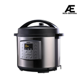 Usha iChef 6 Litre Electric Pressure Cooker | 1000W | 10 Indian Preset Menu | Keep Warm Fuction | Delay Timer | Slow Cooker | Automatic Rice Cooker, Steamer & More (Stainless Steel)
