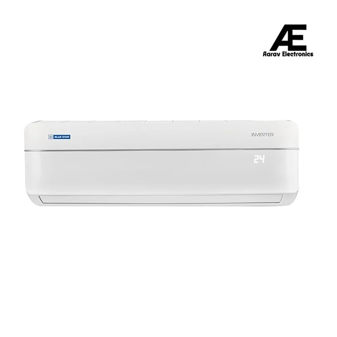 Blue Star 1.5 Ton 5 Star, 60 Months Warranty, Inverter Split AC (Copper, Convertible 5 in 1 Cooling, AI Pro, Smart Ready, 4 Way Swing, IE518RNUR, White) (Without Box)
