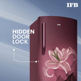 IFB 206L 4 Star Direct-Cool Single Door Refrigerator with Advanced Inverter Compressor (IFBDC-2324DRBE Midnight Bloom Red) Extraordinary Space with Humidity Controller