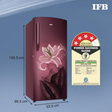 IFB 206L 4 Star Direct-Cool Single Door Refrigerator with Advanced Inverter Compressor (IFBDC-2324DRBE Midnight Bloom Red) Extraordinary Space with Humidity Controller