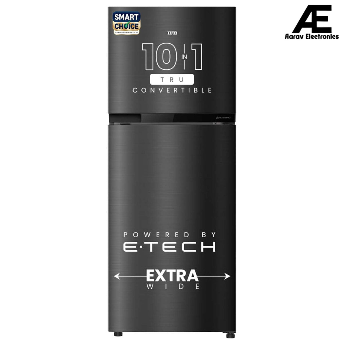 IFB Smart Choice 243L 2 Star Tru Convertible 10-in-1 Frost Free Double Door Refrigerator (IFBFF-2902NKSET, Metal Black, 360 Degree Cooling, Extraordinary Space)