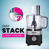 INALSA Food Processor For Kitchen With Mixer Grinder Juicer|1000 Watt Copper Motor|2.5L Processing Jar|Chopping,Kneading Blade|Citrus Juicer|Shredding,Slicing,Whisker&amp;French Fries Cutter-Inox1000 Pro